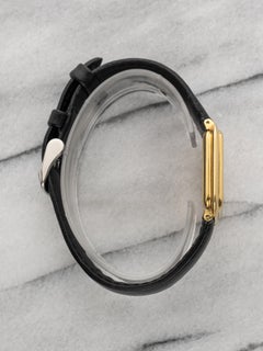 Vintage 1980s Cartier 18K Yellow Gold Manual Wind Onyx Dial 28x26mm