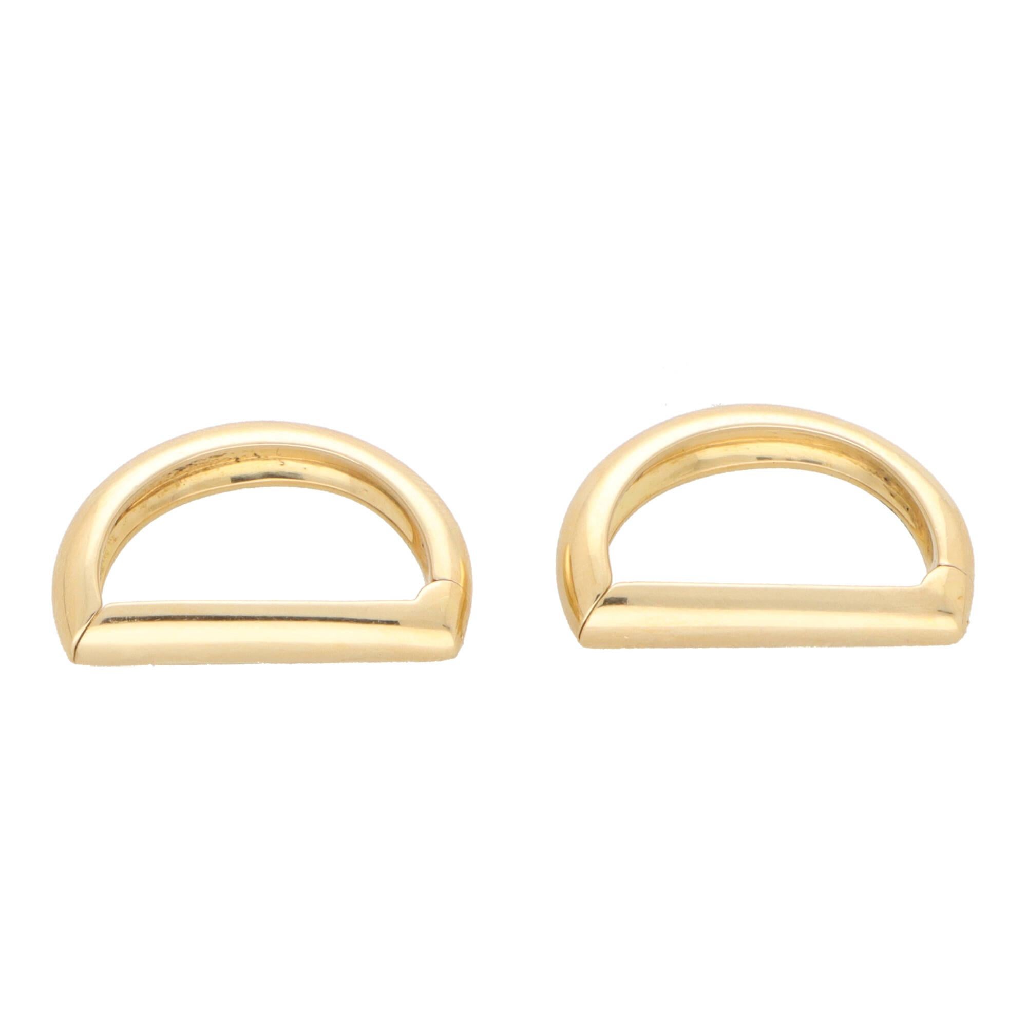 Vintage 1980s Cartier Clip Cufflinks Set in 18k Yellow Gold In Excellent Condition For Sale In London, GB