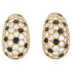 Vintage 1980s Cartier Diamond and Onyx Panthere Earrings
