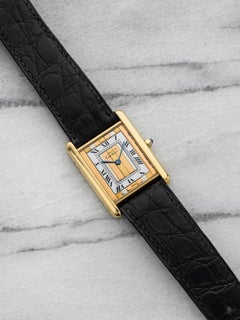 Vintage 1980s Cartier Must de Cartier Vermeil Quartz Striped 25mm