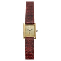 Vintage 1980s Cartier Must Tank Vermeil Discor Dial Manual 23mm
