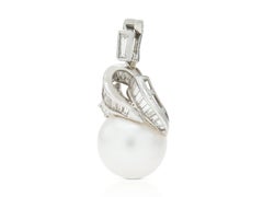 Vintage 1980s Cartier Pearl and Diamond Pendant