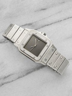 Vintage 1980s Cartier Santos Carree 2960 Steel Ghost Dial Auto 29mm