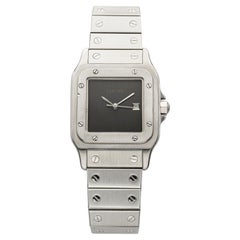 Vintage 1980s Cartier Santos Carree 2960 Steel Ghost Dial Auto 29mm