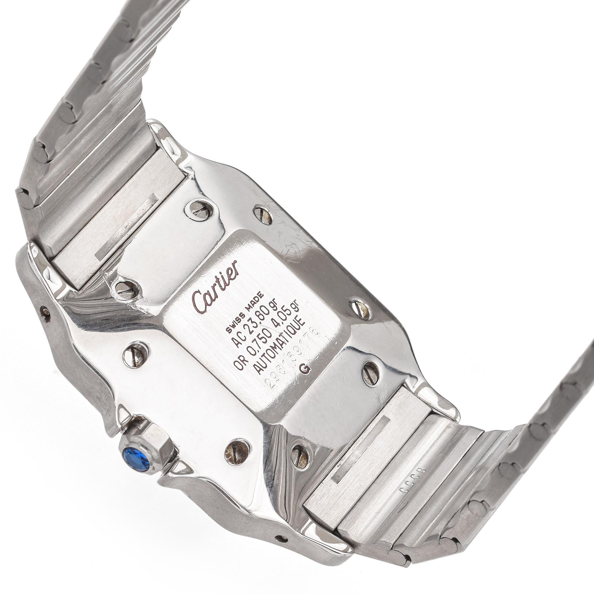 Vintage 1980's Cartier Santos Ghost Dial Automatic Wristwatch Reference 2961 1