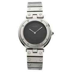 Vintage 1980s Cartier Santos Vendome Steel 8192 Quartz Grey Ghost Dial 27mm