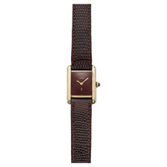 Vintage 1980s Cartier Tank Must Vermeil Burgundy Spider Dial Manual 21mm