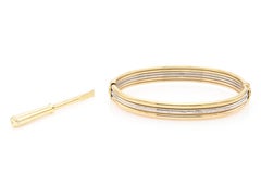 Vintage 1980s Cartier Tri-Tone Gold Bangle Bracelet