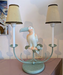 Vintage 1980s ceramic pastel toucan lamp, unused old shop stock- 11 AVAILABLE