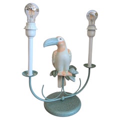 Vintage 1980s ceramic pastel toucan lamp, unused old shop stock- 11 AVAILABLE