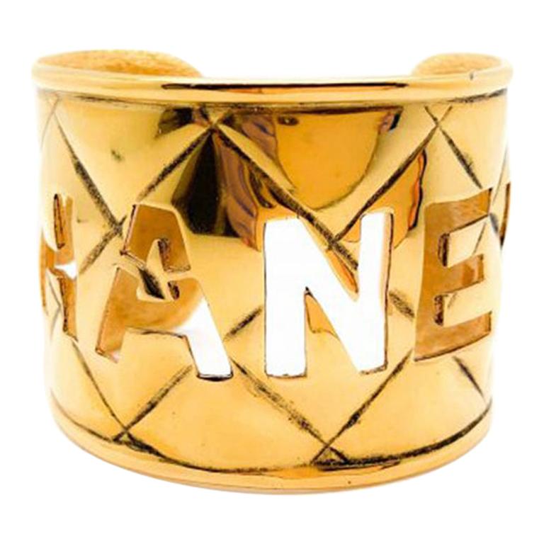 Vintage 1980S Chanel by LAGERFELD Cut Out  C H A N E L  Statement Cuff 1980s In Good Condition For Sale In Wilmslow, GB