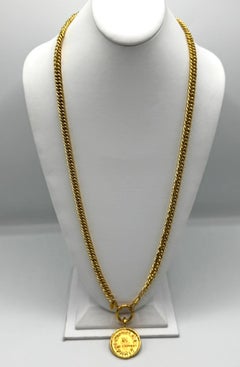 Vintage 1980's Chanel Gold "31 Rue Cambon" Pendant Necklace