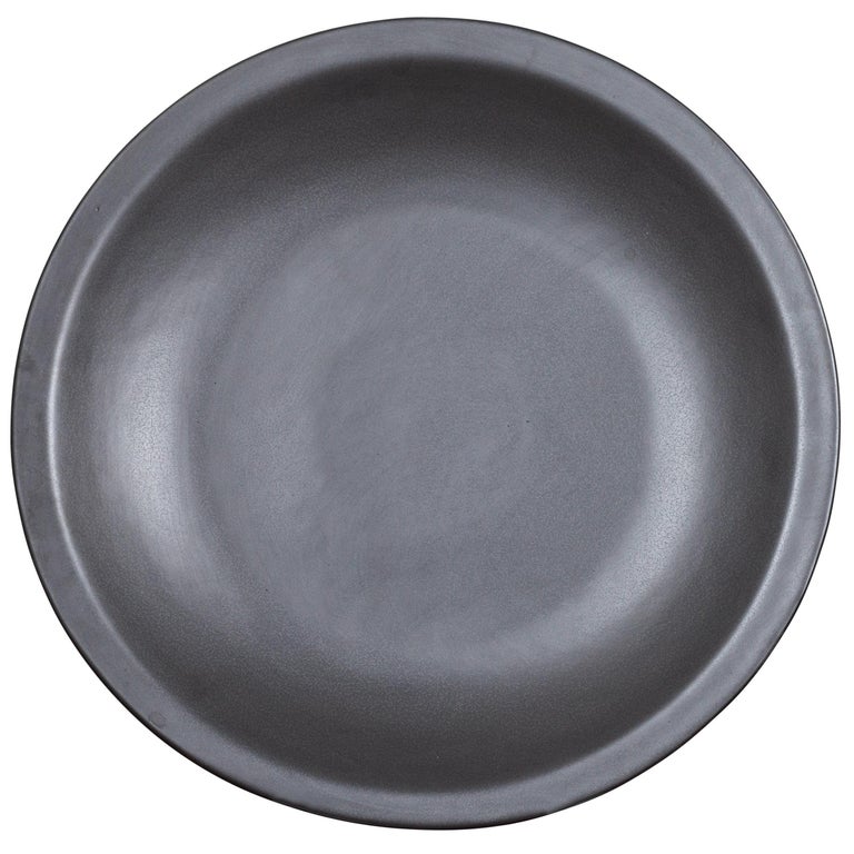 Vintage 1980s Chinese Cobalt Grey Ceramic Charger Plate ...