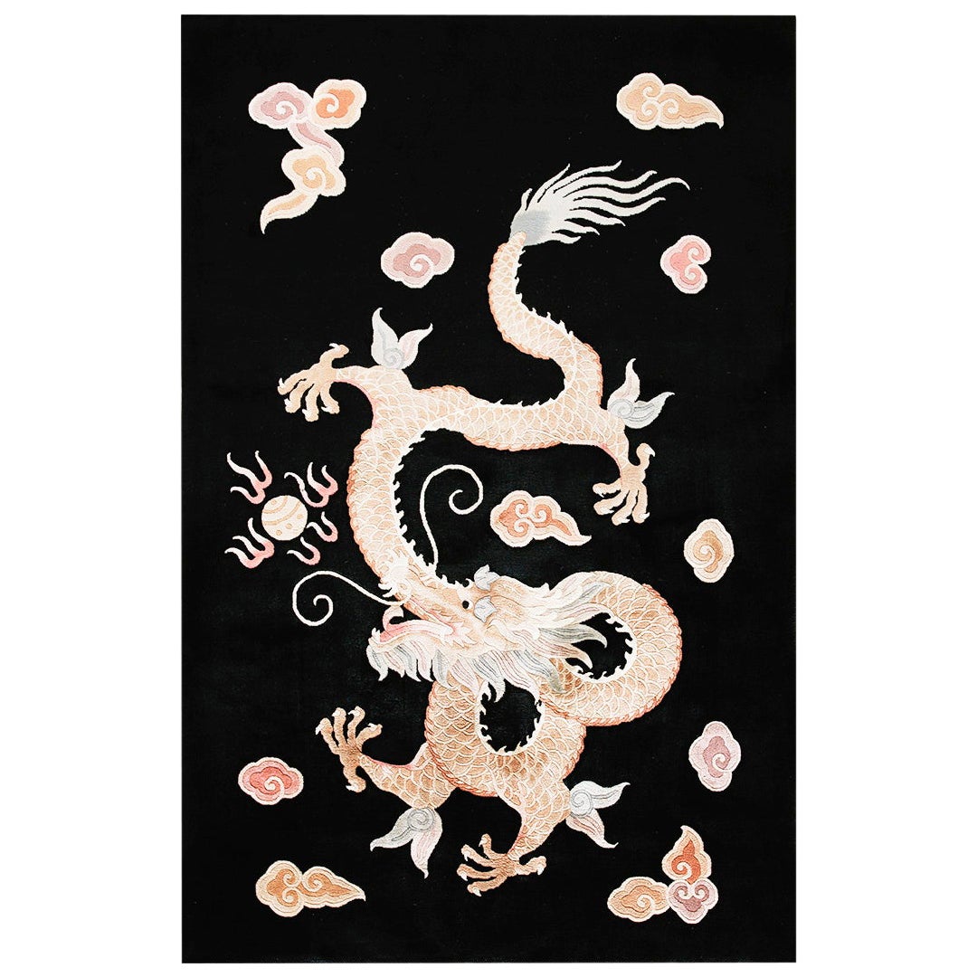 Tapis chinois vintage des années 1980 en forme de dragon ( 5'7" x 8'7" - 170 x 262 )