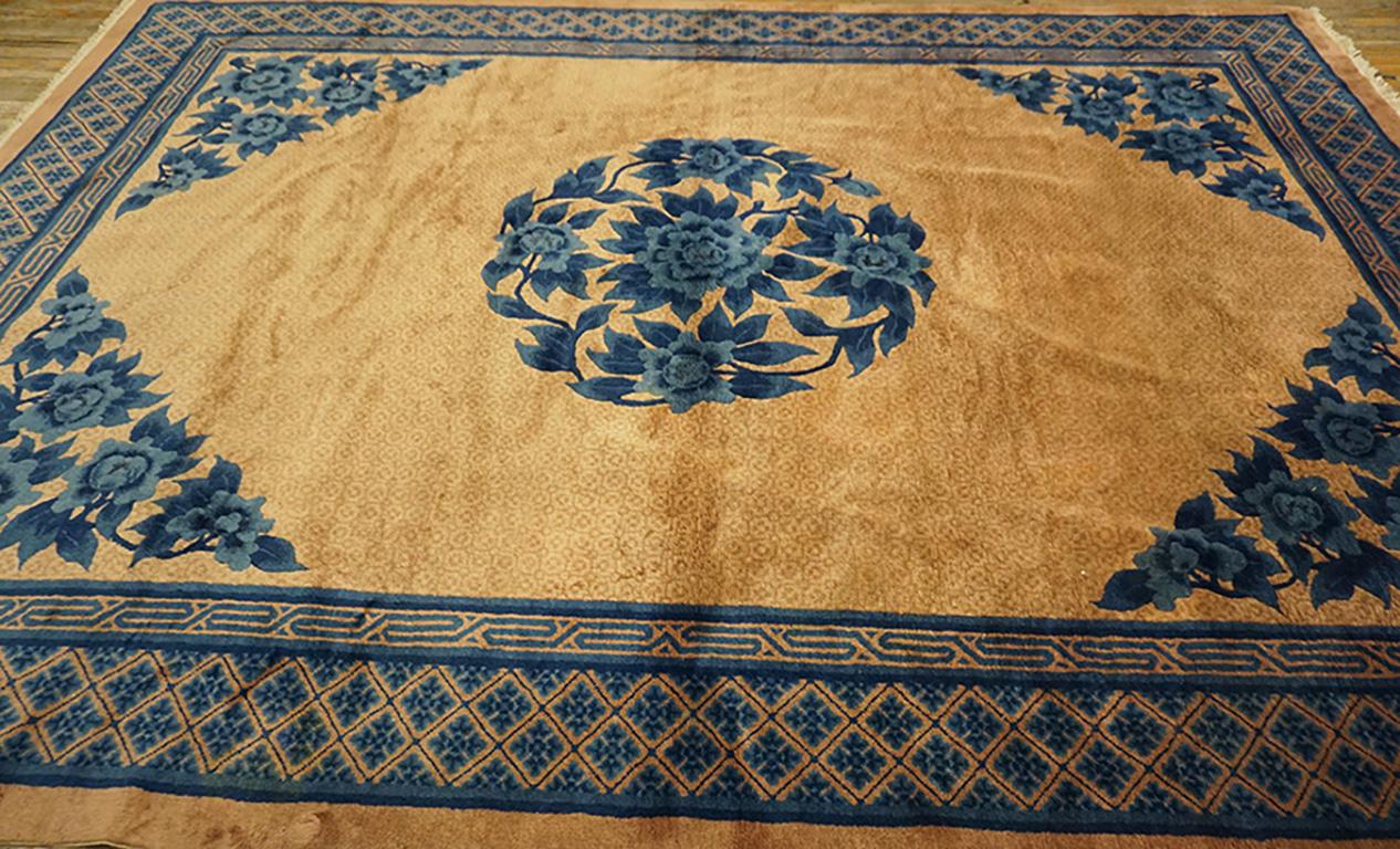 Vintage 1980s Chinese Peking Carpet In Good Condition For Sale In New York, NY