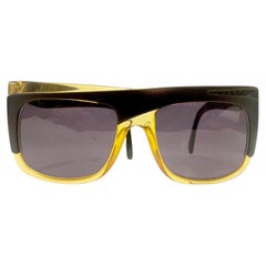 Vintage 1980s Christian Dior Black & Amber Oversized Sunglasses