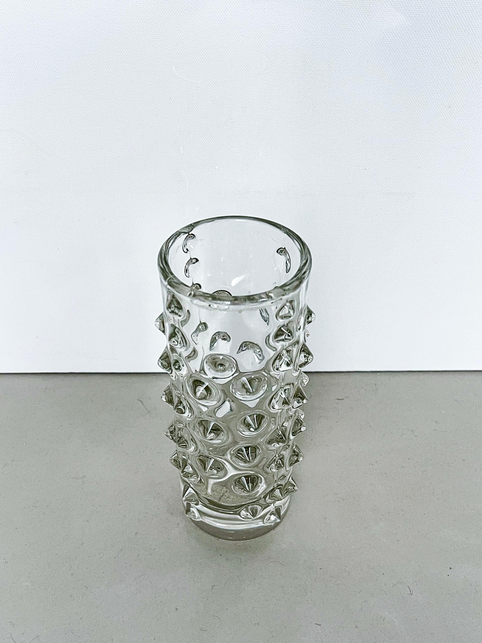 Italian Clear decorative Vase with spikes