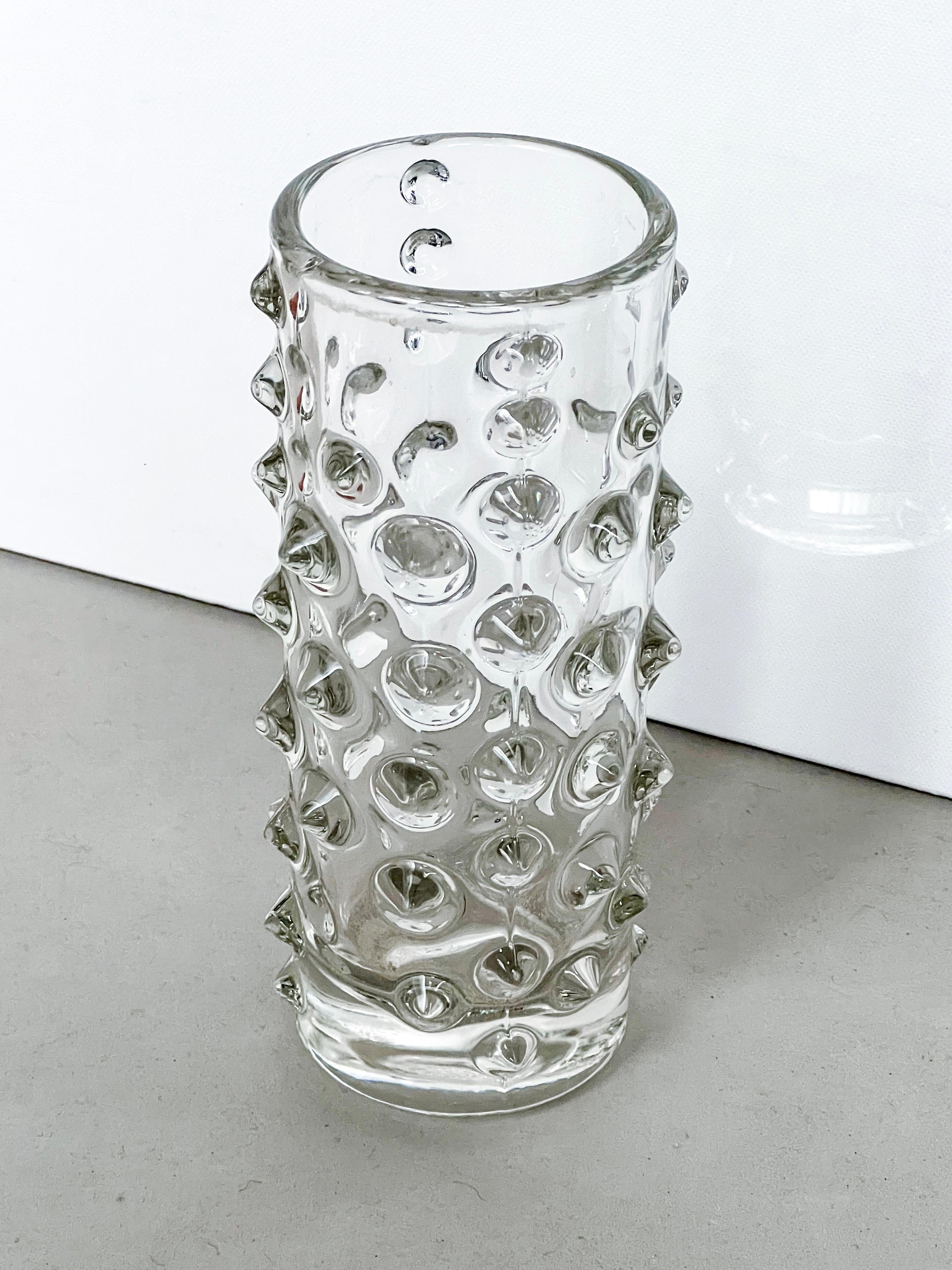 Late 20th Century Clear decorative Vase with spikes