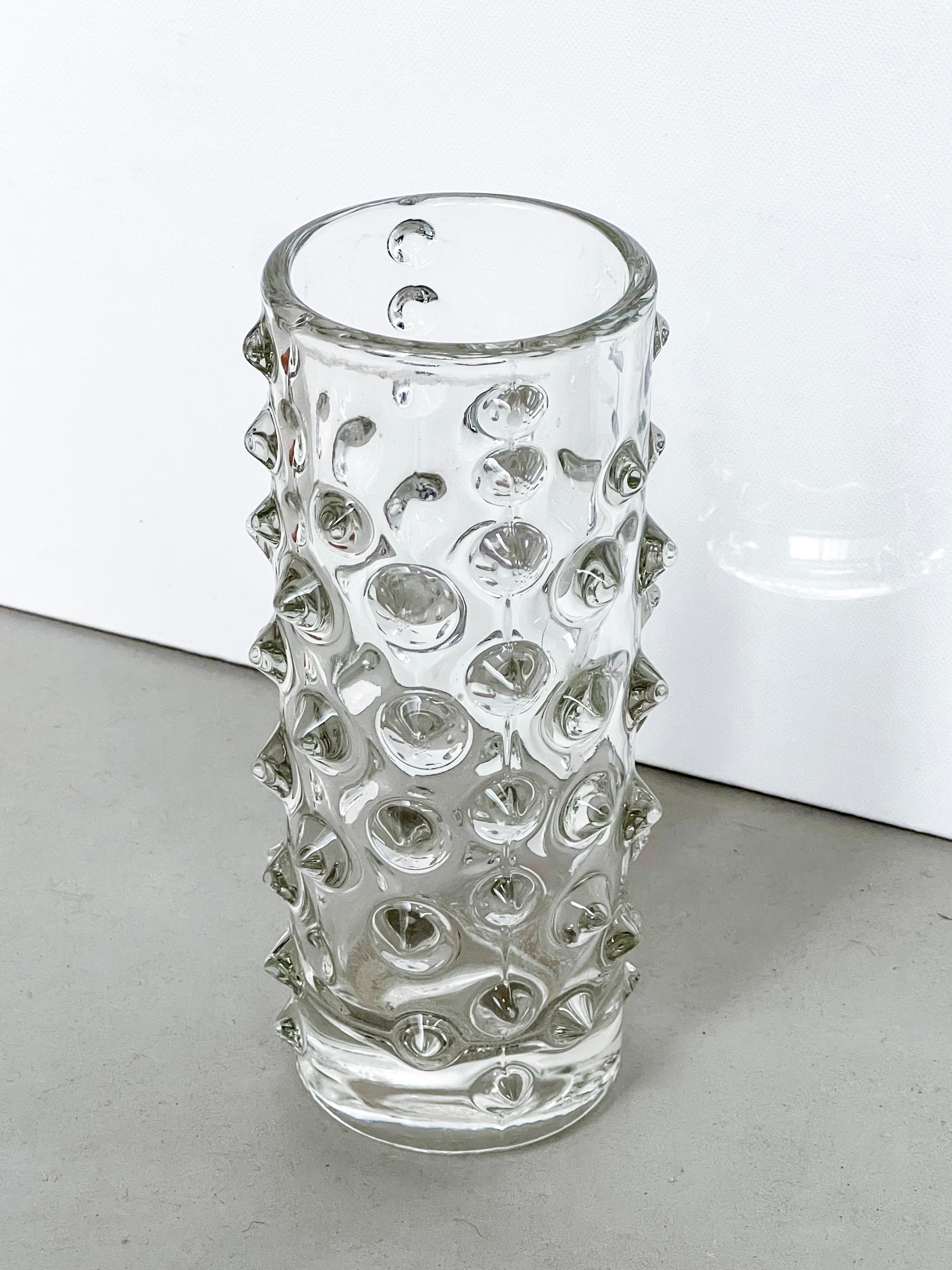 Glass Clear decorative Vase with spikes