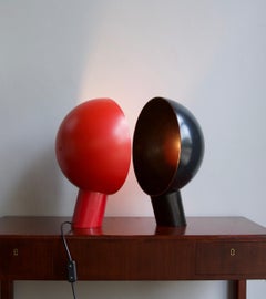 Vintage 1980s Czech 'Old Globe' Black and Red Table Light by Antonín Hepnar