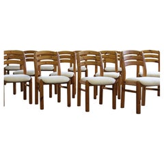 Vintage 1980 Danish Pine Wood Dining Chairs 1970/80s by Dyrlund