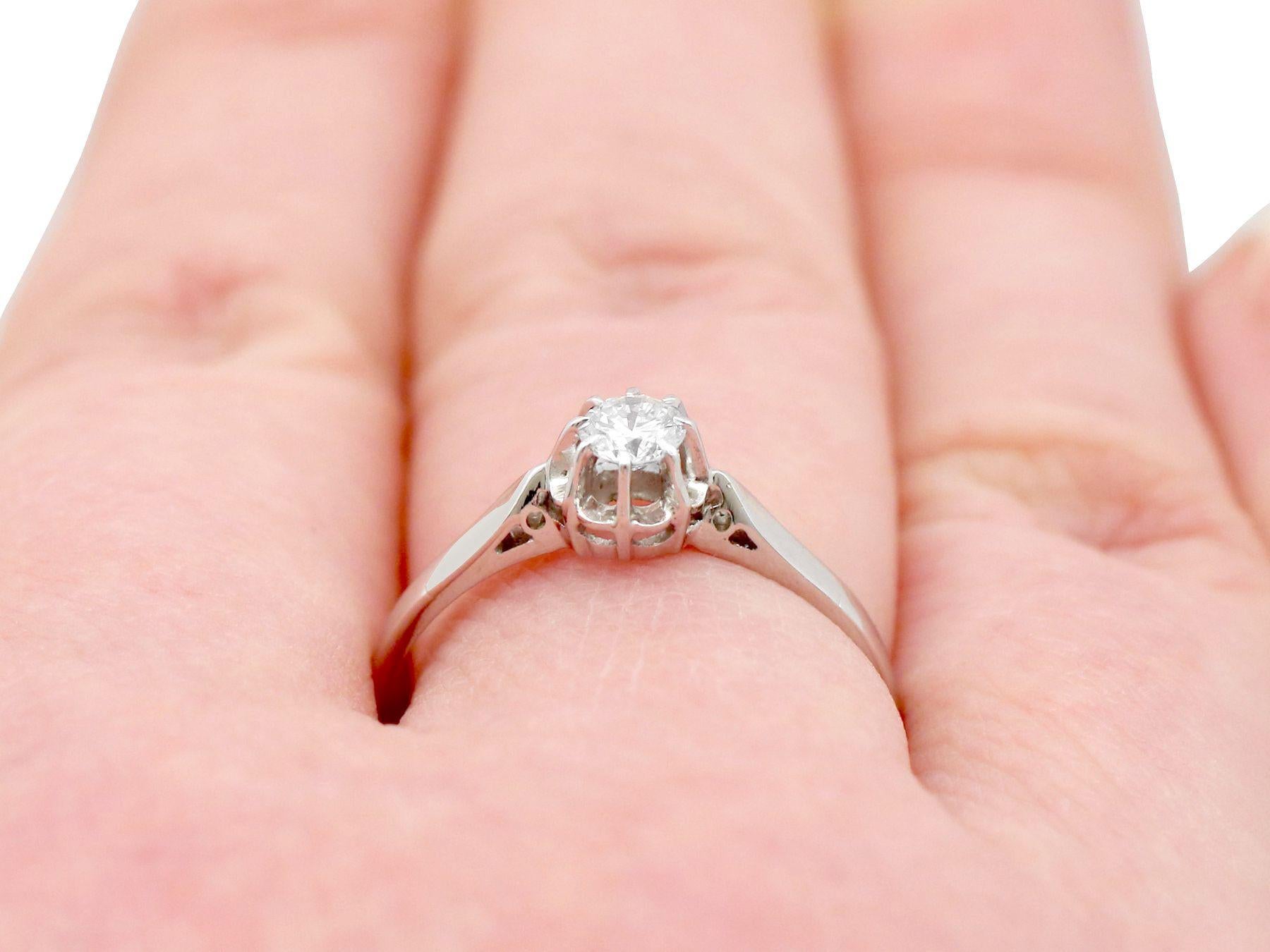 1980s Diamond and Platinum Solitaire Engagement Ring For Sale 1