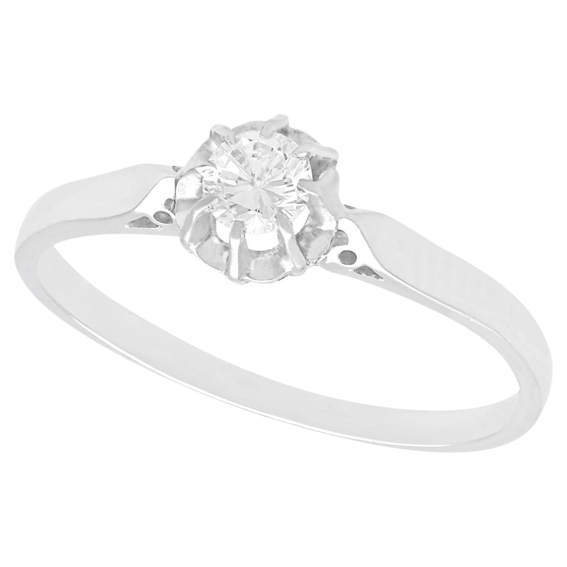 1980s Diamond and Platinum Solitaire Engagement Ring