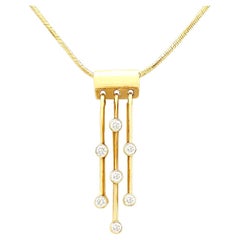 Vintage 1980s Diamond and Yellow Gold Pendant