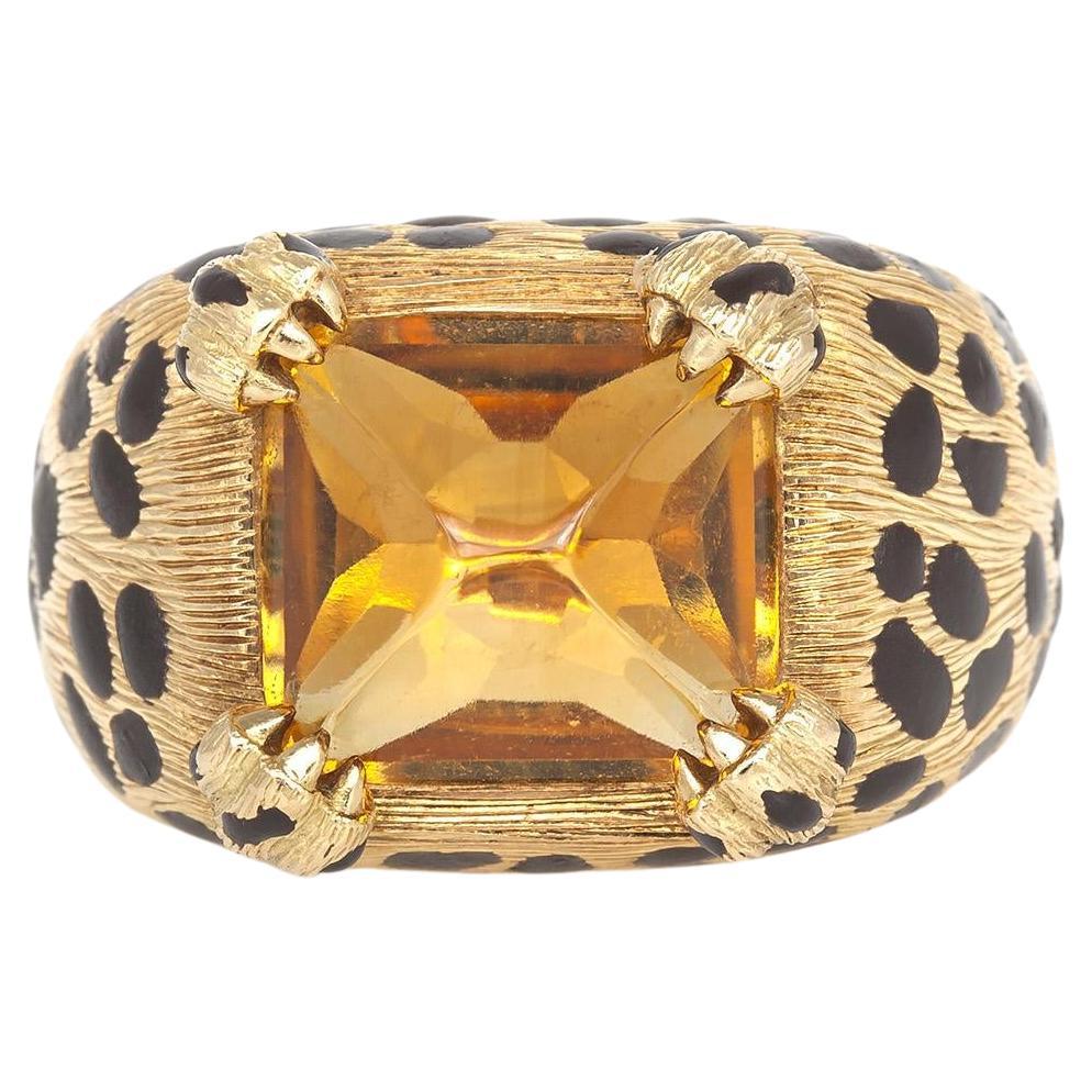 Dior, bague vintage imprimée léopard des années 1980