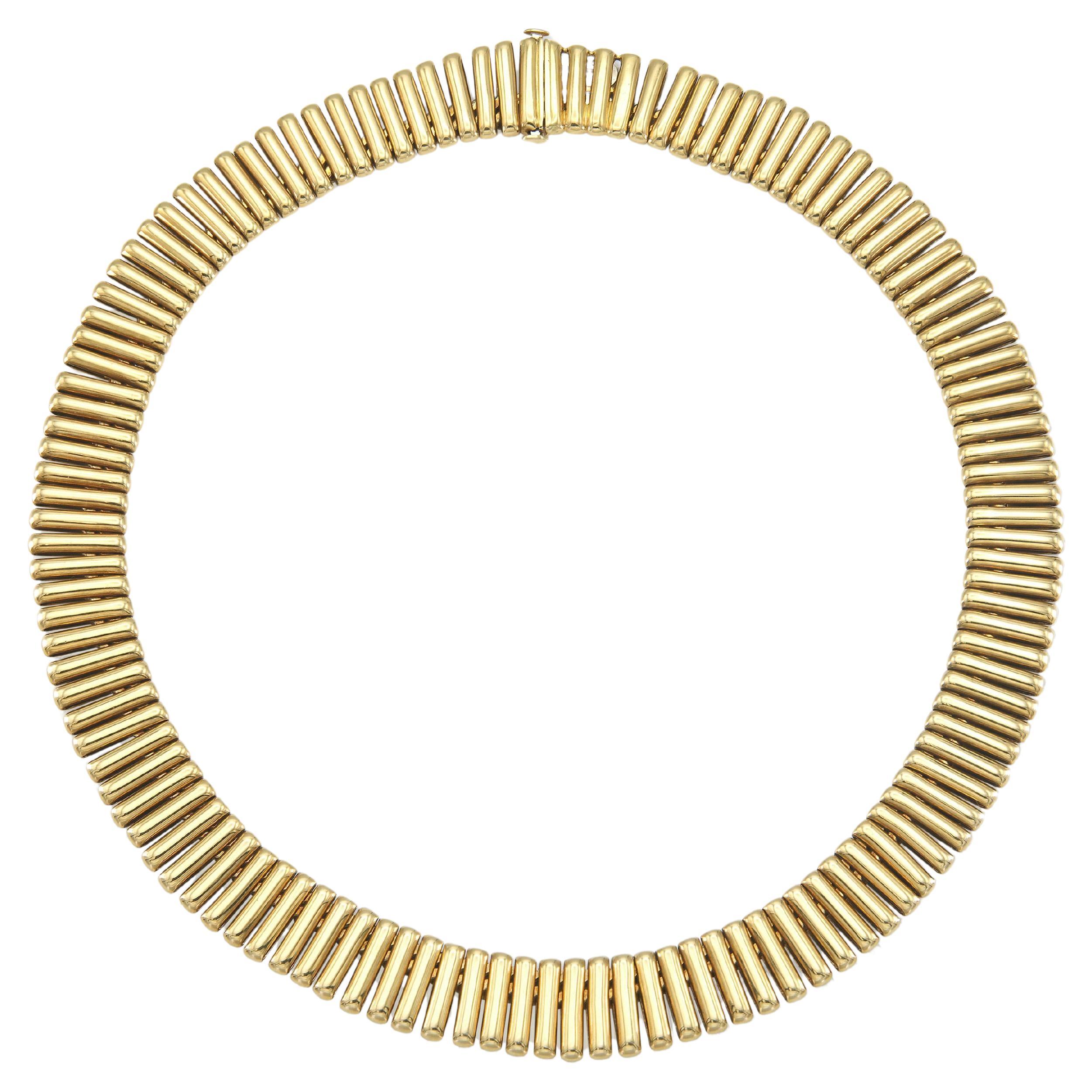 Vintage 1980s Double-Sided Gold Spikes Necklace For Sale