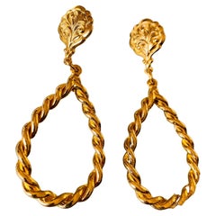Vintage 1980s Earrings - 18 Carat Gold Plated Vintage Deadstock