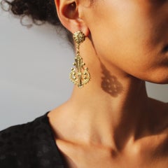 Vintage 1980s Earrings for Pierced Ears - 18 Carat Gold Plated Vintage Deadstock