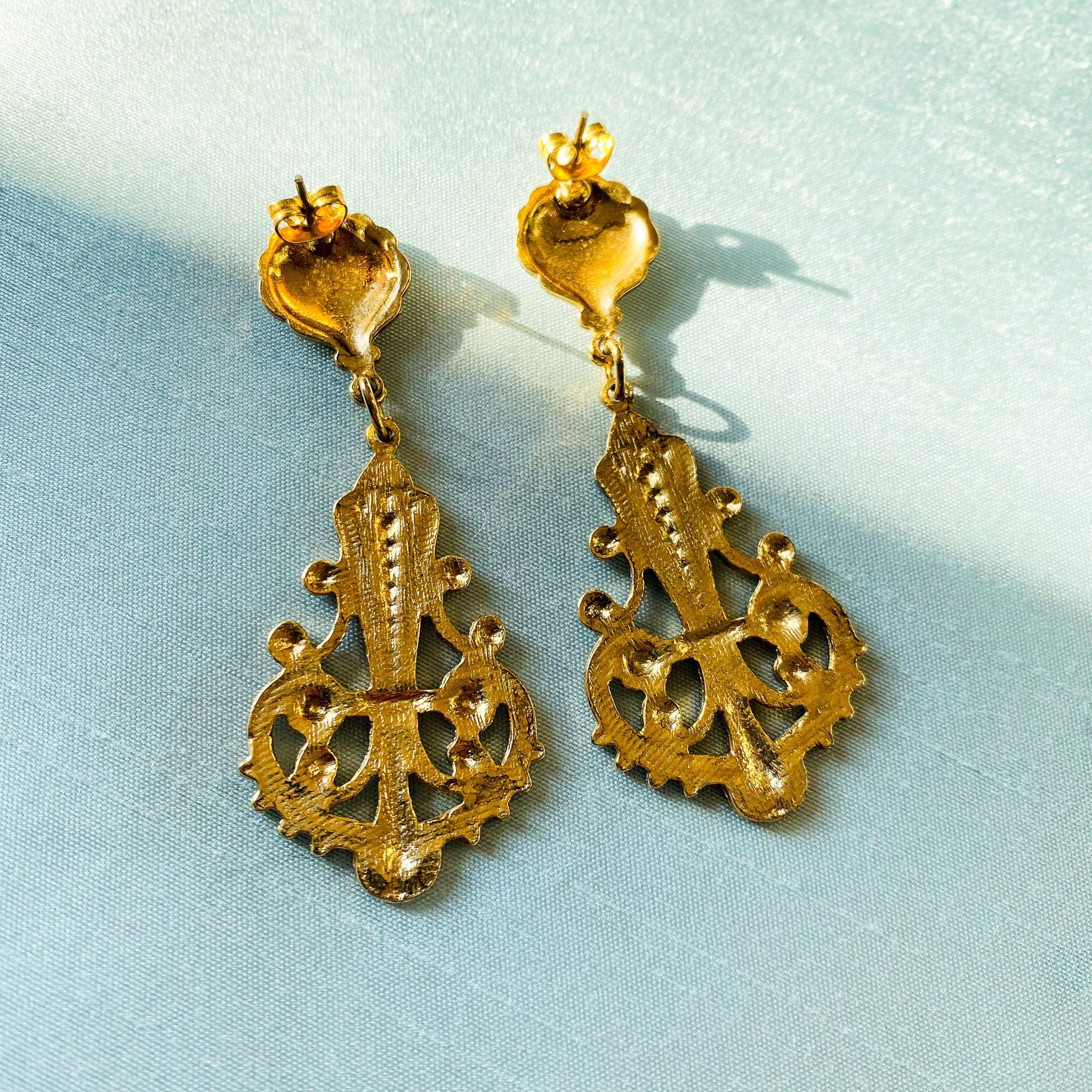 Vintage 1980s Earrings for Pierced Ears - 18 Carat Gold Plated Vintage Deadstock In New Condition For Sale In London, GB