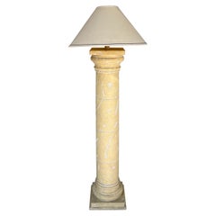 Vintage 1980s Faux Stone Architectural Floor Lamp