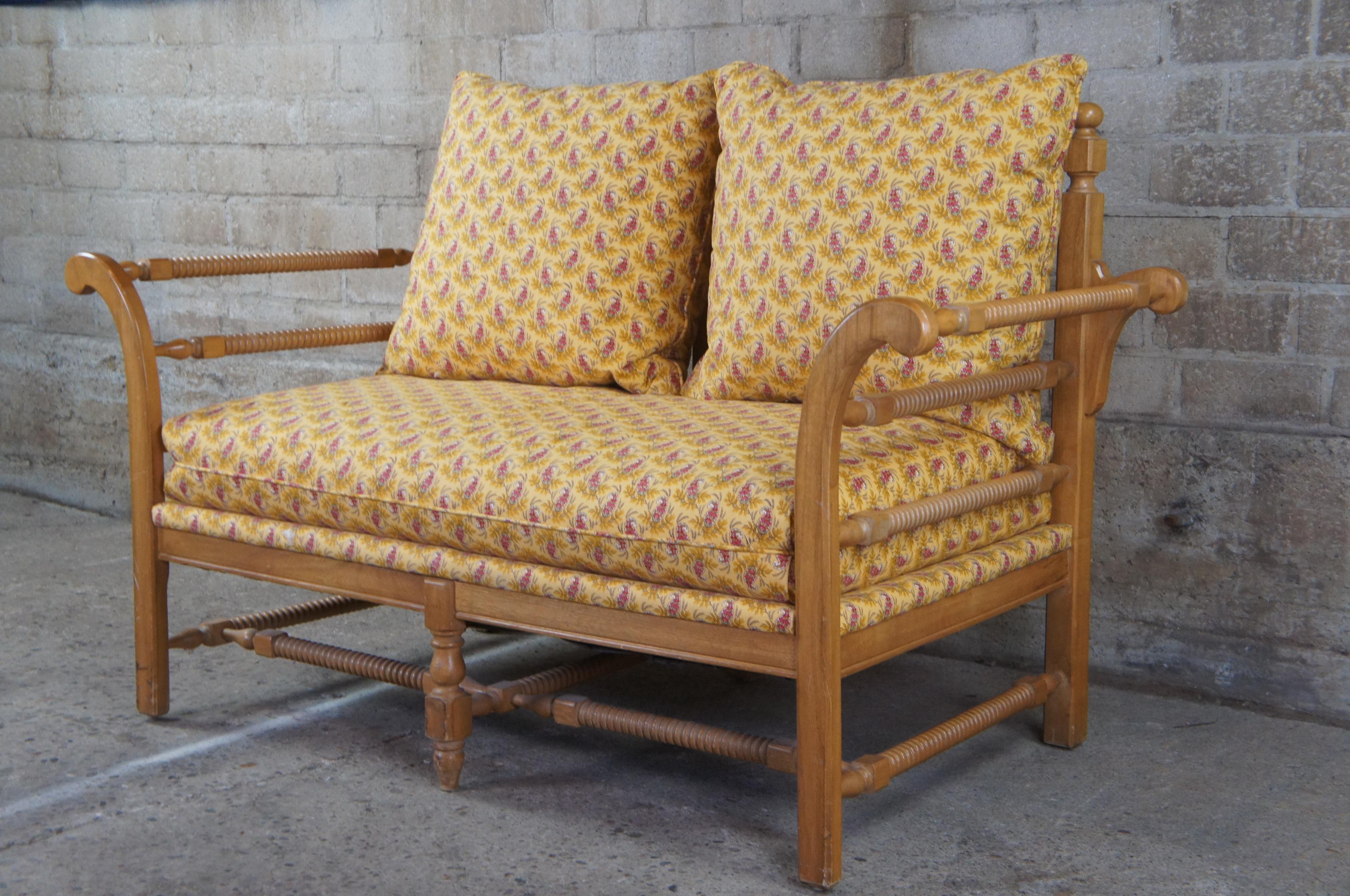 Vintage 1980s Flair Furniture Pine Settee Love Seat Bench Pierre Deux 1
