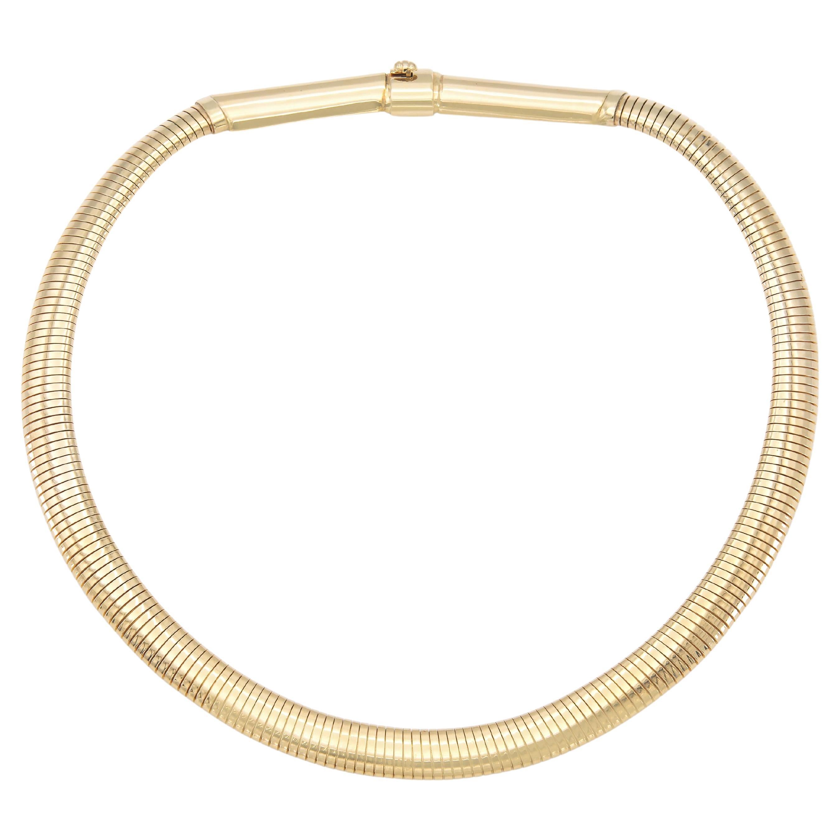 Vintage 1980s Forstner Gold Schwanenhals-Halskette im Angebot