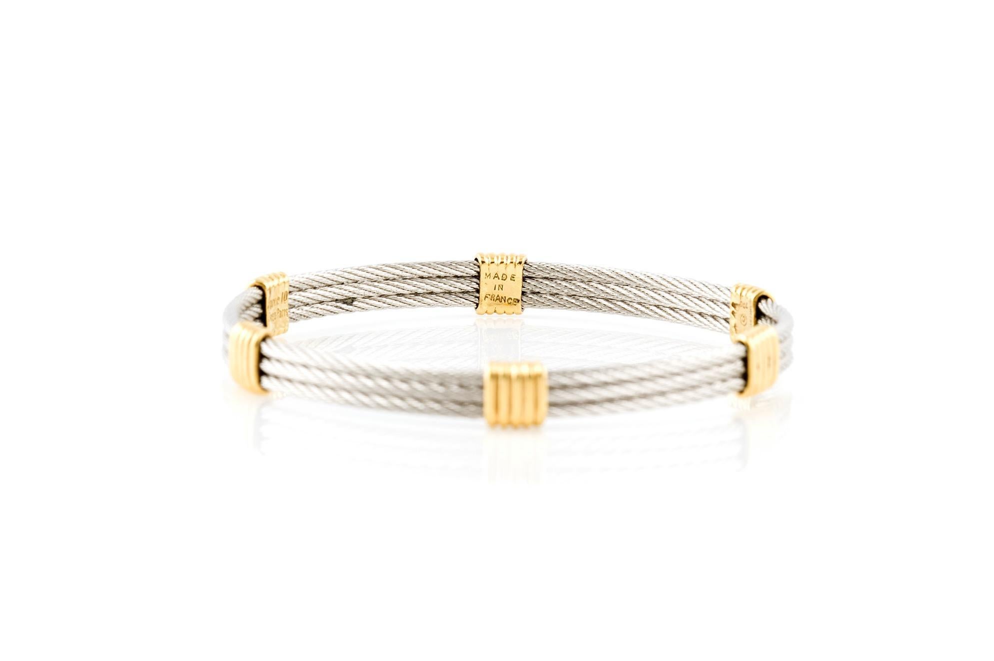 Fred Paris Bracelet jonc câble vintage des années 1980 Bon état - En vente à New York, NY