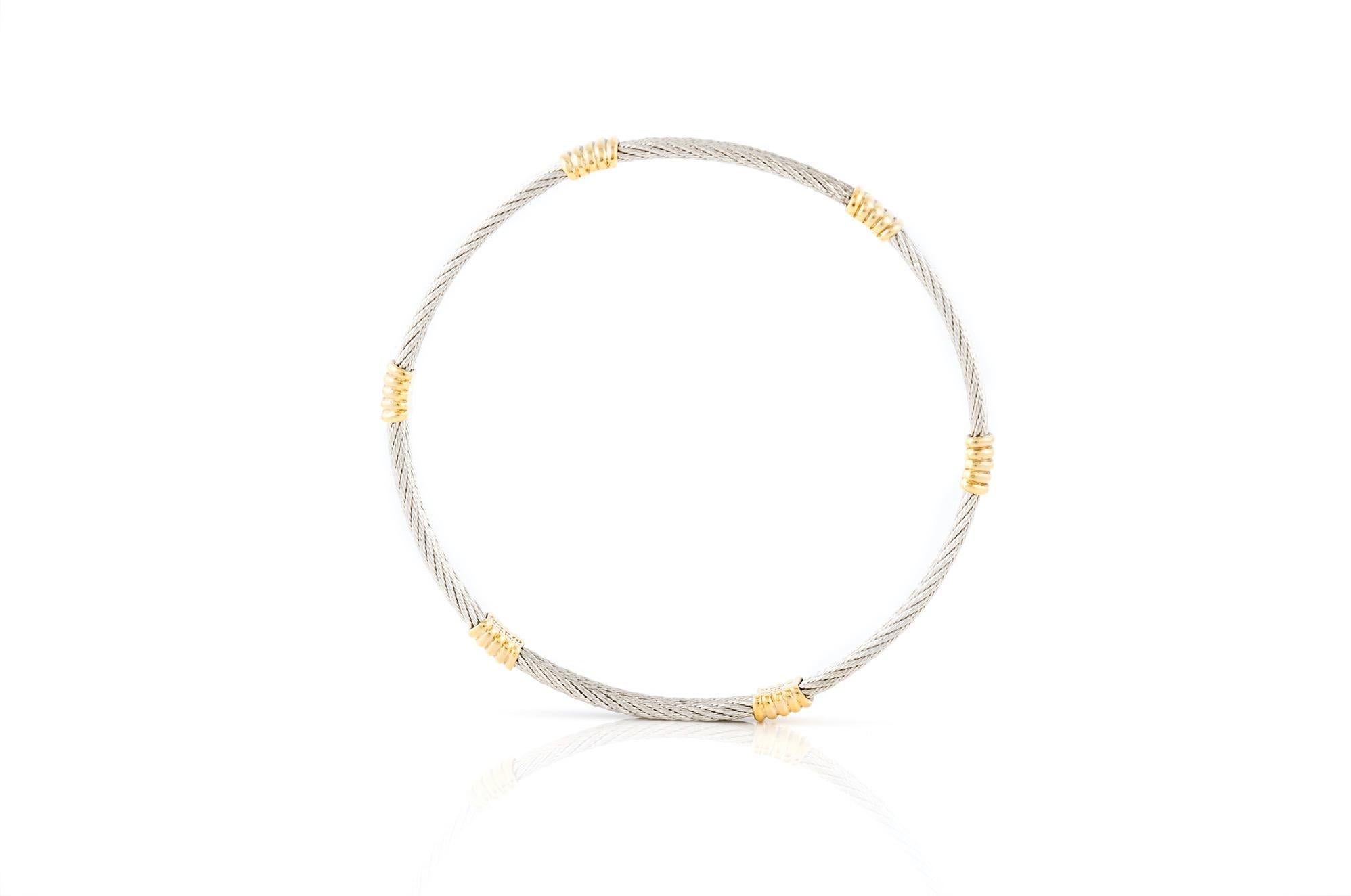 Fred Paris Bracelet jonc câble vintage des années 1980 Pour femmes en vente