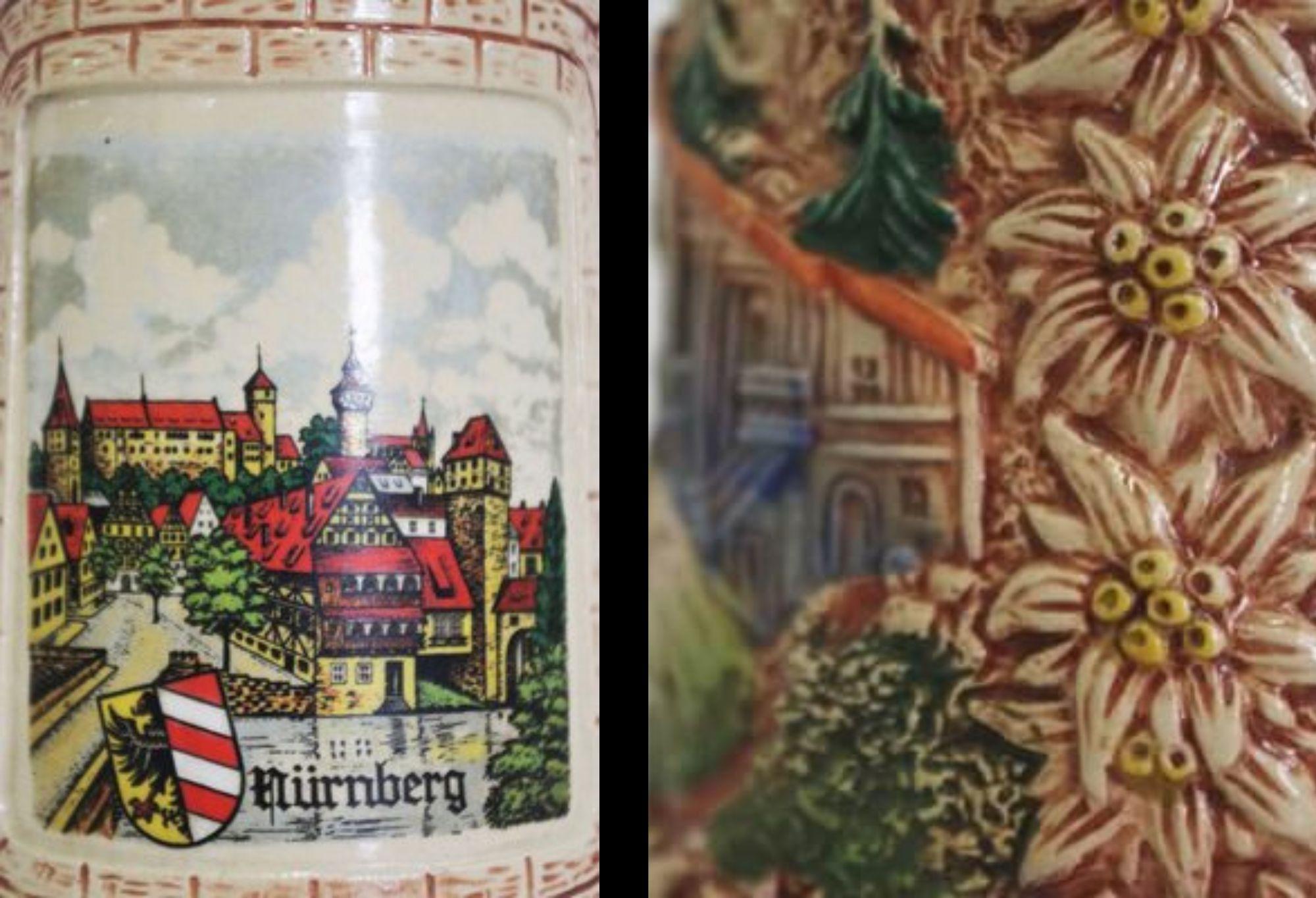 Vintage 1980s German Ceramic Beer Stein – Traditional Bavarian Design in vendita 8