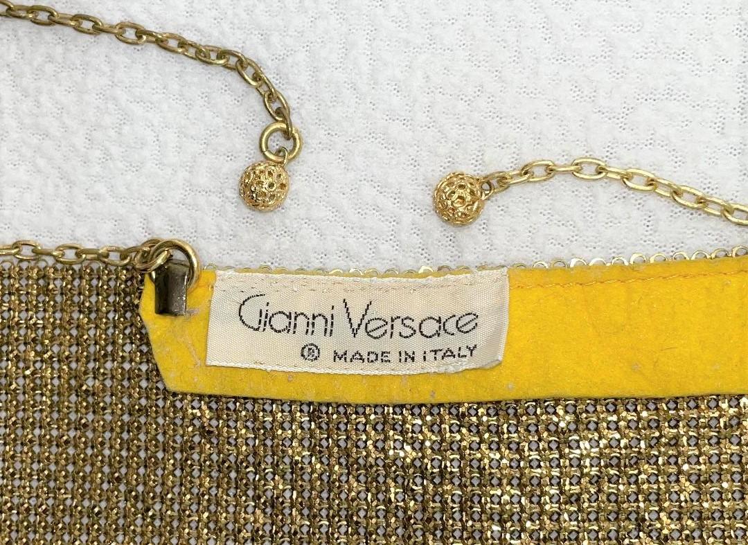 Vintage 1980's Gianni Versace Gold Metal Chainmail Backless Top In Good Condition In Yukon, OK