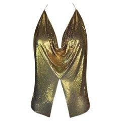 Vintage 1980's Gianni Versace Gold Metal Chainmail Backless Top
