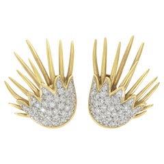 Boucles d
oreilles en or et diamants vintage des années 1980