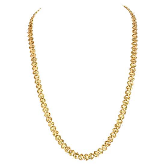 Vintage 1980s Gold Funky Square Link Chain Necklace