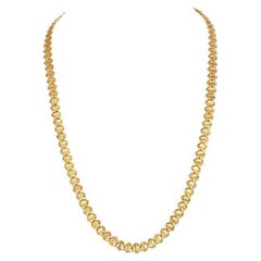 Vintage 1980s Gold Funky Square Link Chain Necklace