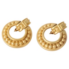 Vintage 1980's Gold Givenchy Hoop Clip on earrings Givenchy Jewellery