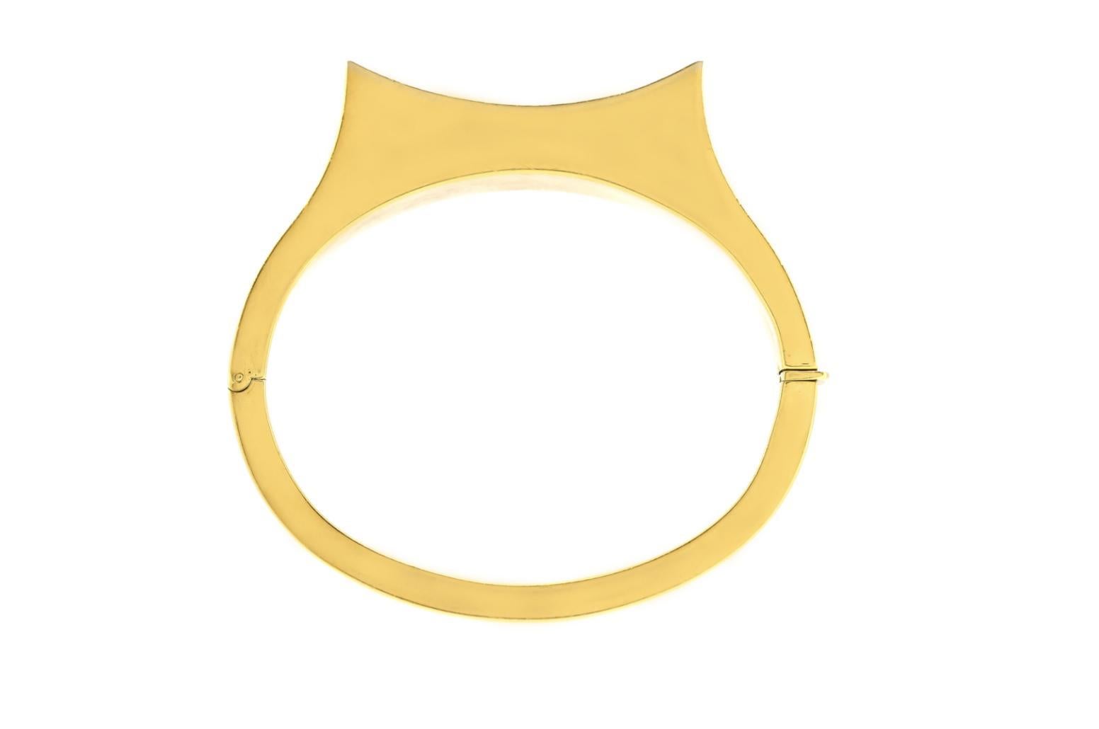 De las mujeres Brazalete abatible de oro vintage de los 80 con diamantes y zafiros en venta