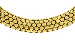 Vintage 1980s Gold Honeycomb Collar Necklace
