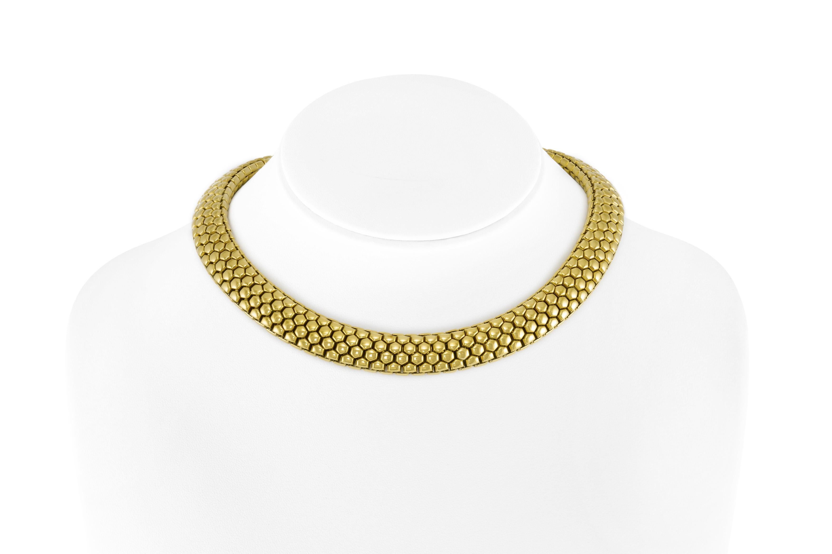 Collana d'oro a nido d'ape vintage degli anni '80 In condizioni buone in vendita a New York, NY
