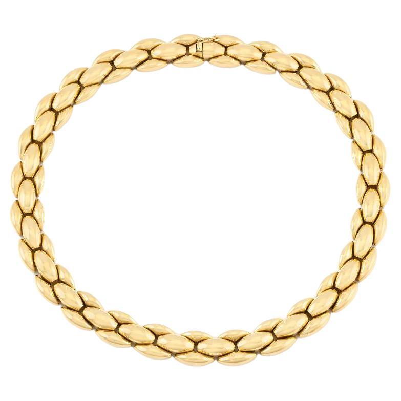 Vintage 1980s Gold Link Collar Necklace