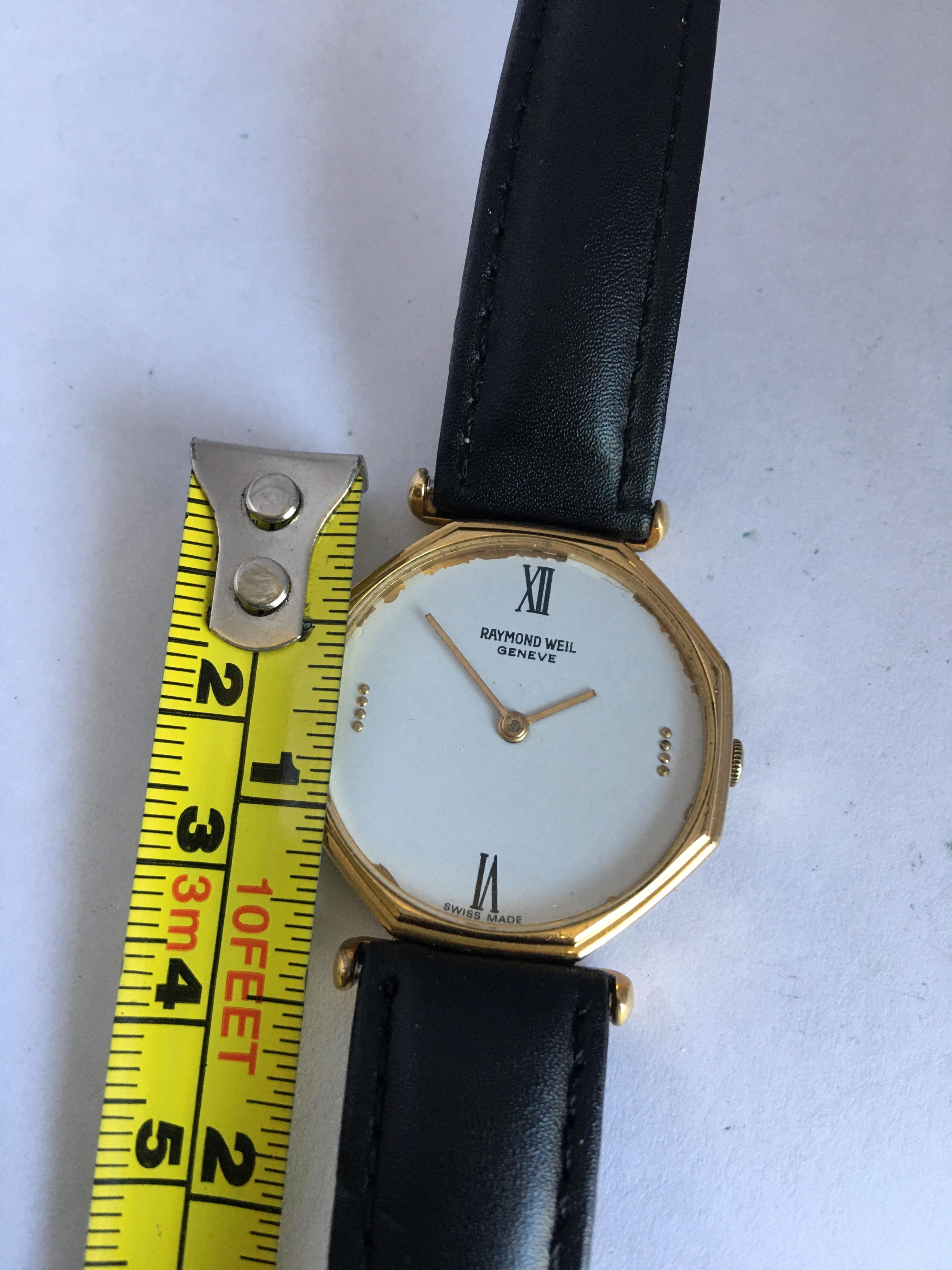 Women's or Men's Vintage 1980s Gold-Plated and Stainless Steel Hand-Winding Raymond Weil Geneve